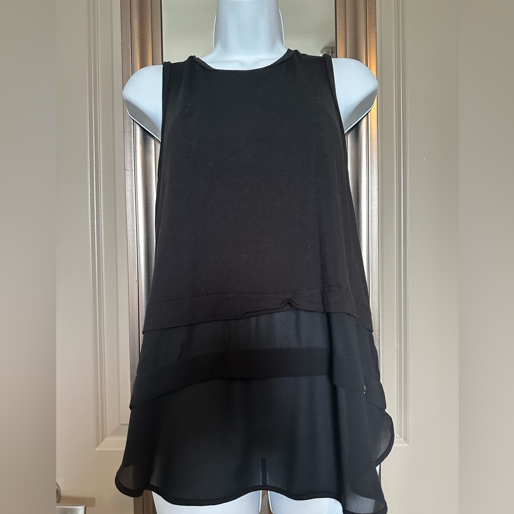 Tiered black MK top
